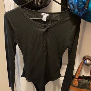 Rue 21 black ribbed body suit never worn only tried on